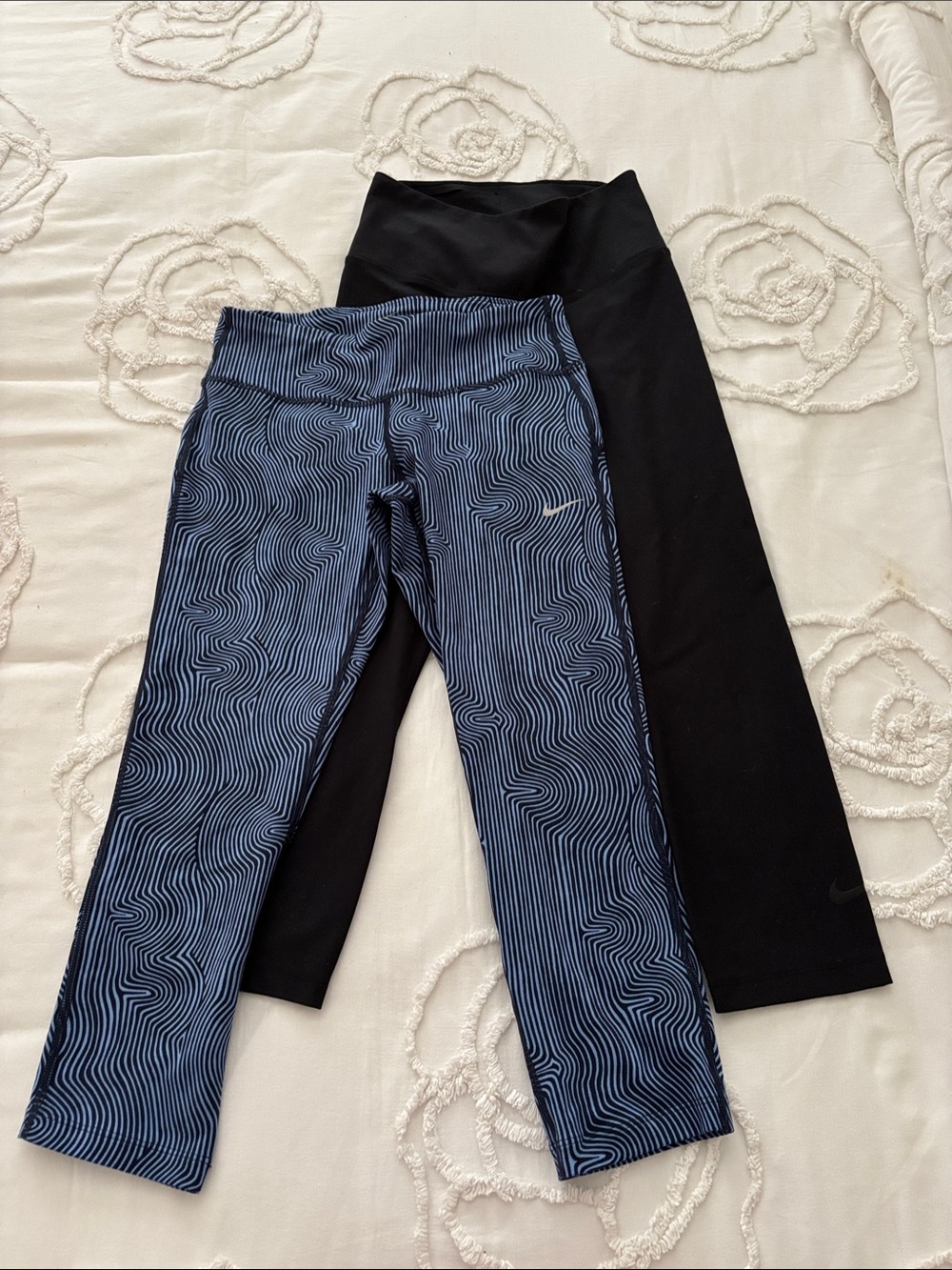 Nike Blue Patterned & Black Dri-fit Active Leggings (2-Pack)